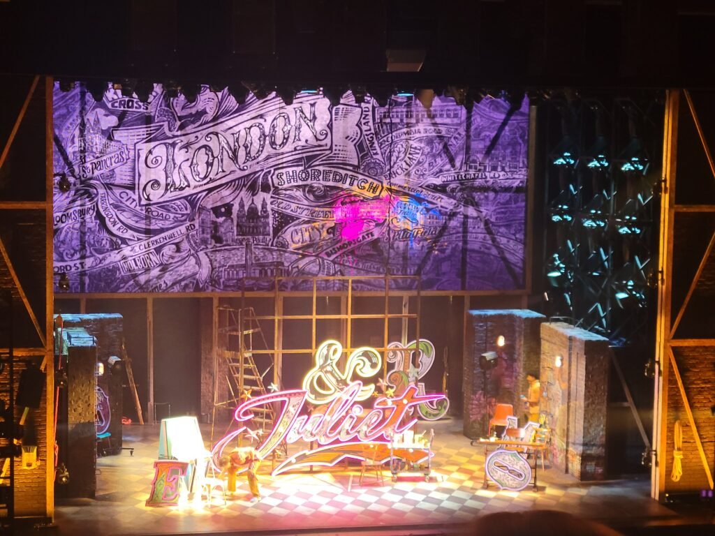 &Juliet Broadway musical - Orpheum Theatre stage setup